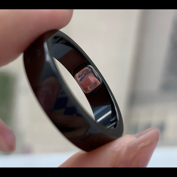 Authentic Bvlgari Black Ceramic & Diamond Band Ring - Picture 3 of 6